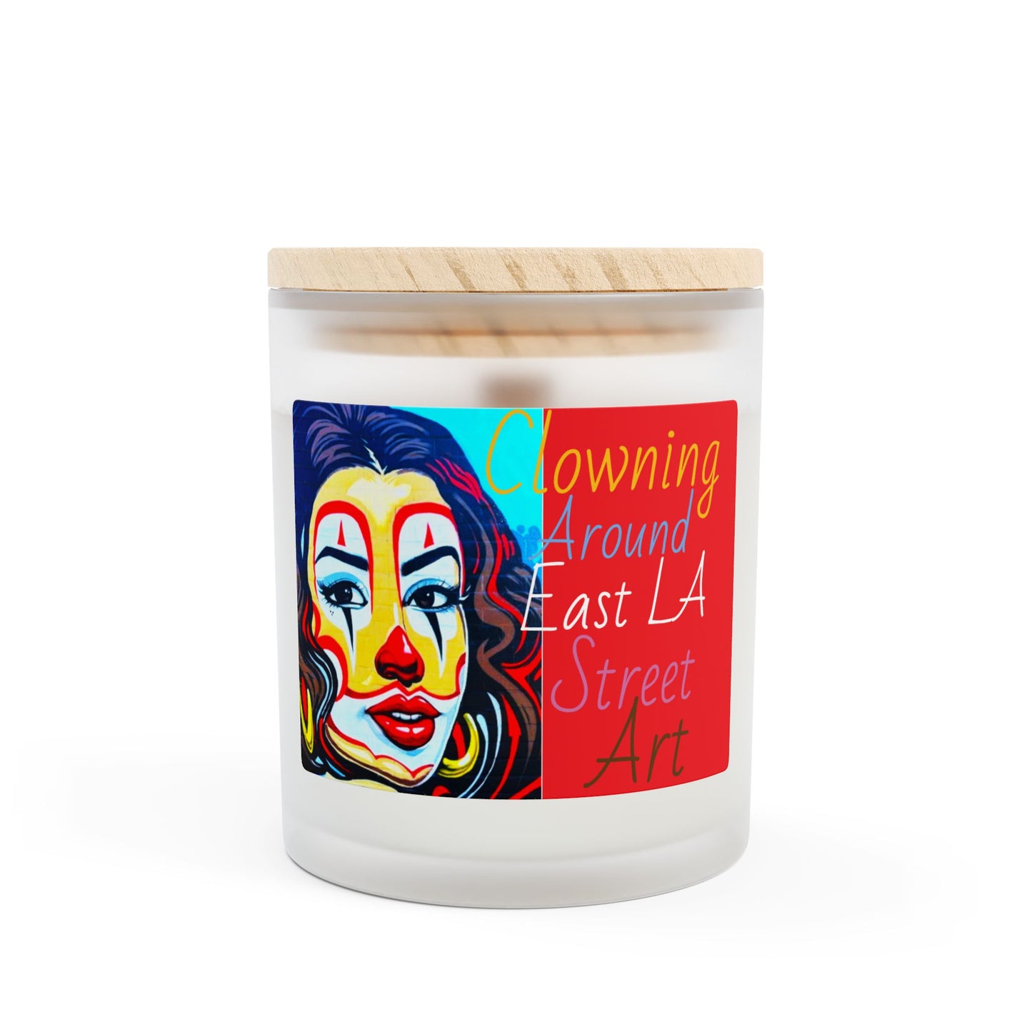 Clowning Around East LA 11oz Frosted Glass Candle | Street Art Decor