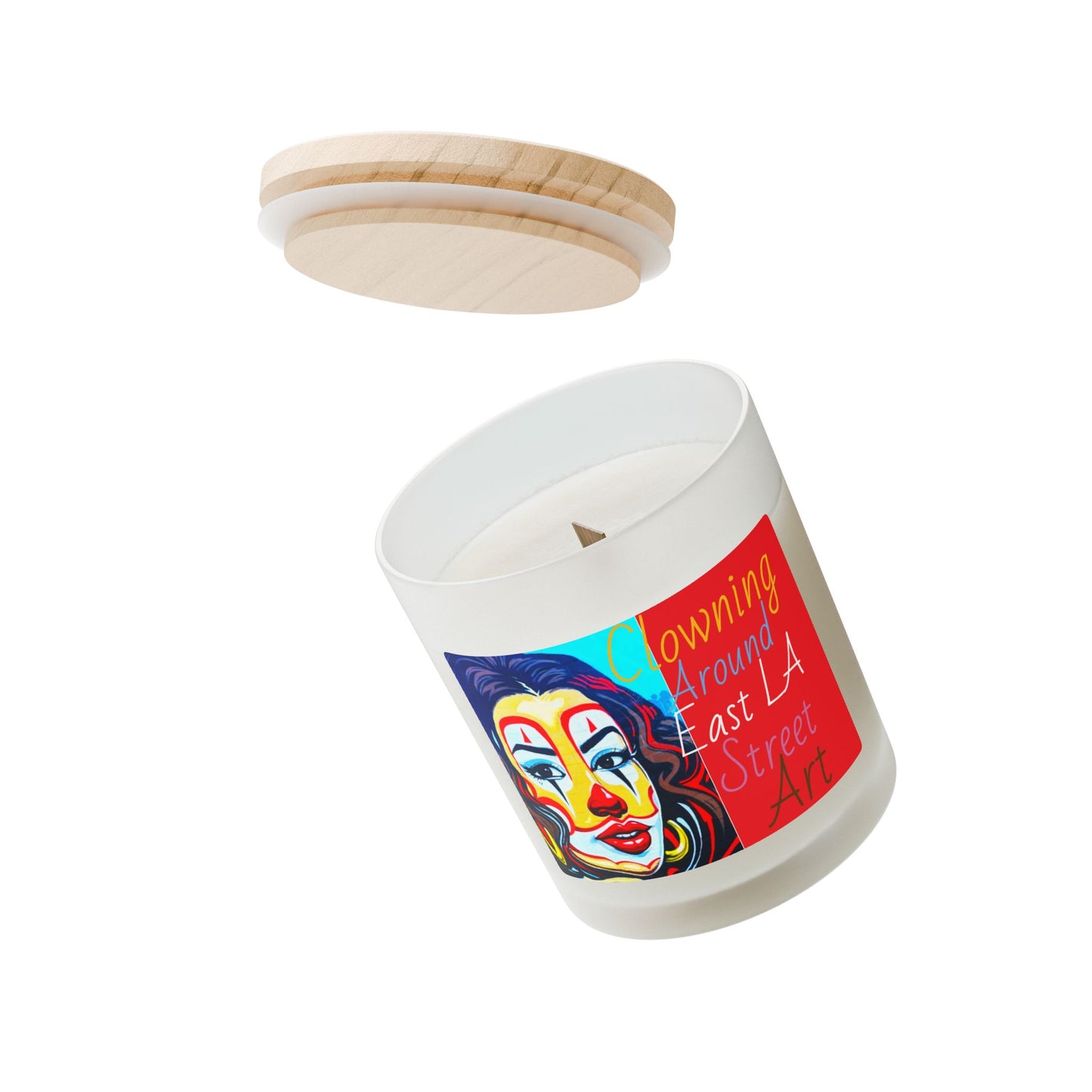 Clowning Around East LA 11oz Frosted Glass Candle | Street Art Decor