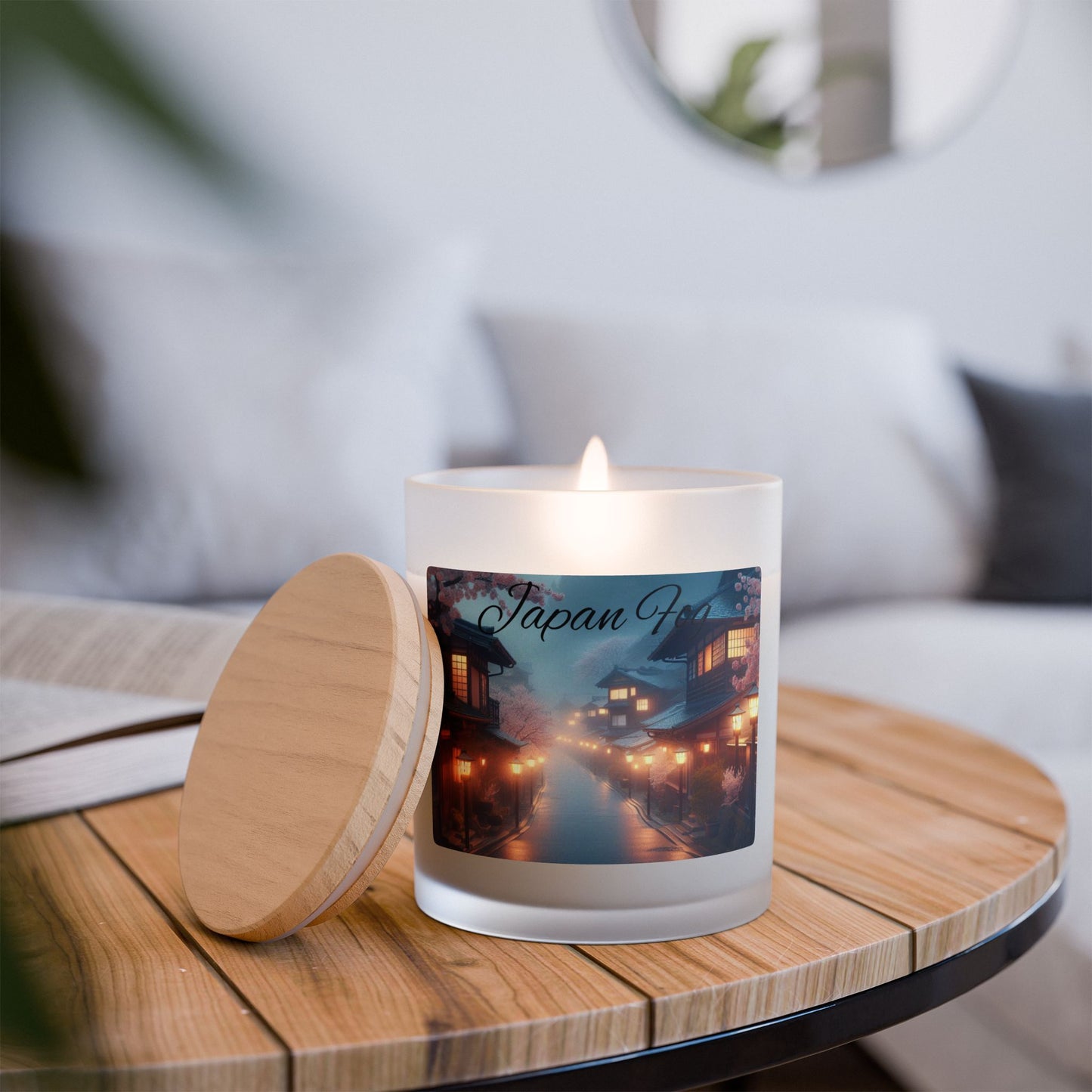 Frosted Glass Candle - Japan Fog Scented 11oz with Elegant Design