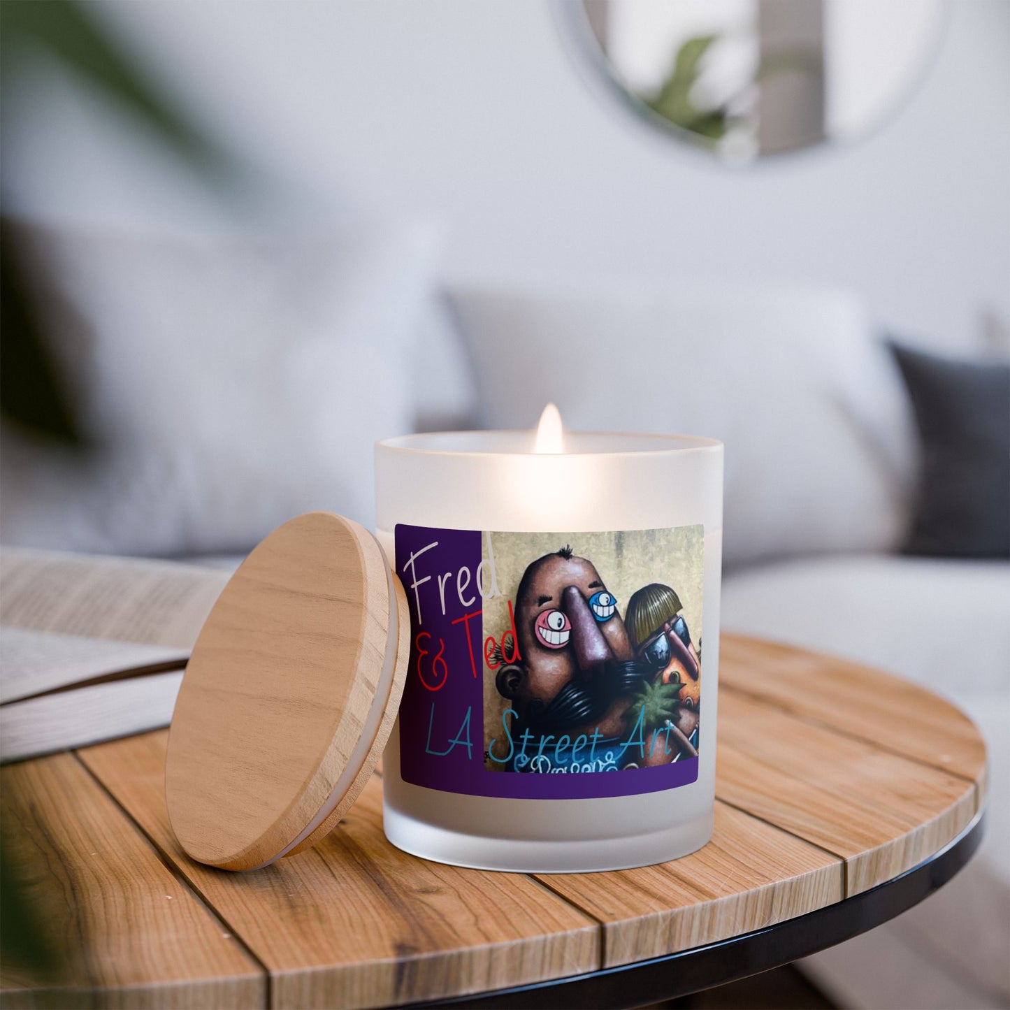 - Fred & Ted LA Street Art Frosted Glass 11oz Candle