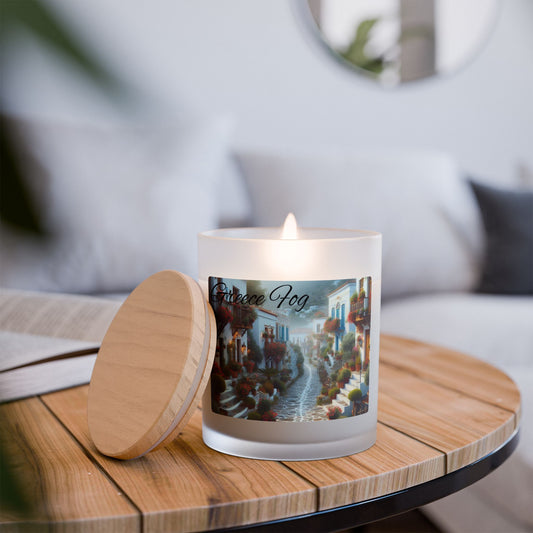 Greece Fog Frosted Glass Candle - 11oz Aromatic Home Decor