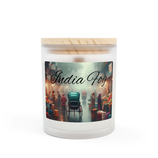India Fog Scene Frosted Glass Candle - 11oz Aromatherapy Decor