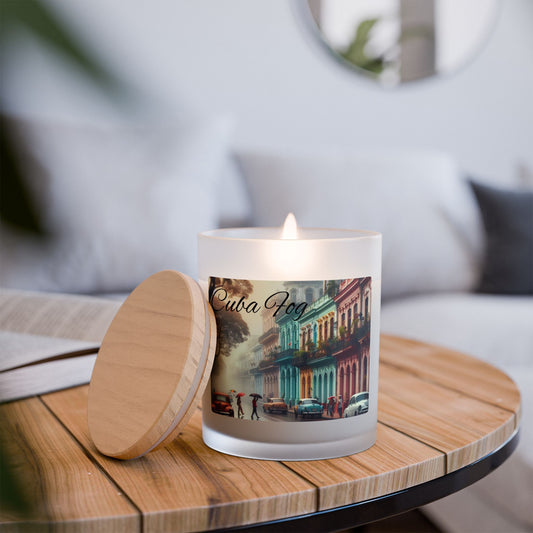 Cuba Fog Frosted Glass Candle - 11oz Aromatherapy Candle for Relaxation & Home Decor