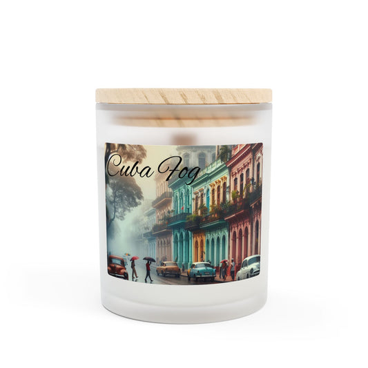 Cuba Fog Frosted Glass Candle - 11oz Aromatherapy Candle for Relaxation & Home Decor