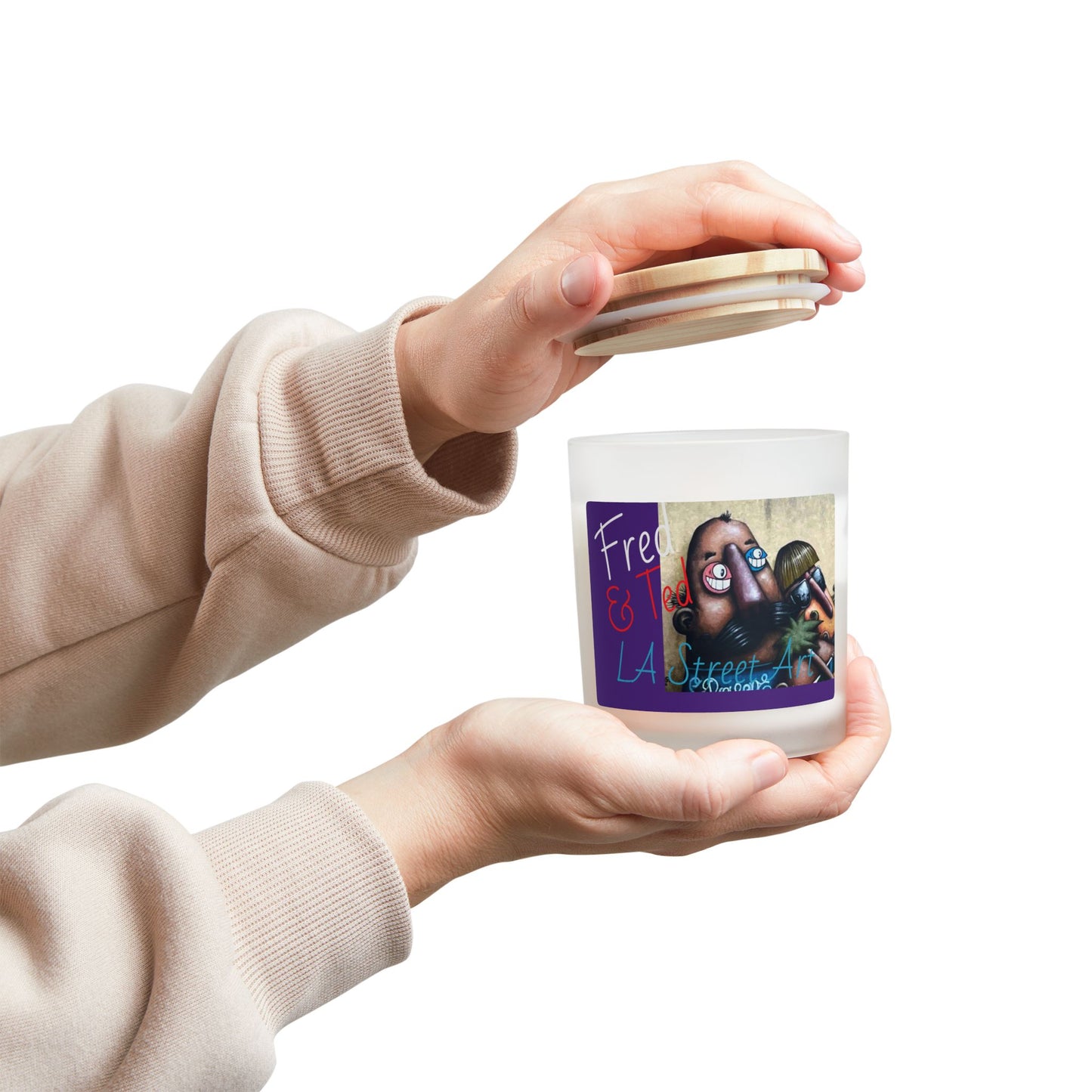 - Fred & Ted LA Street Art Frosted Glass 11oz Candle