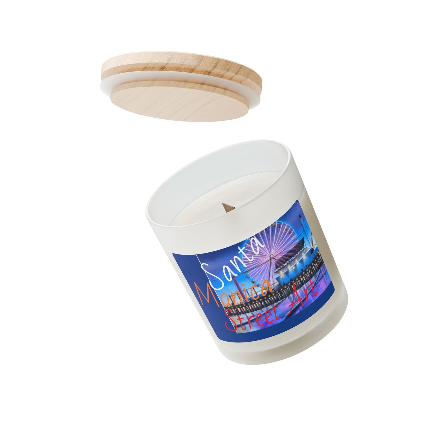 Santa Monica Street Art Candle – 11oz Frosted Glass Candle for Home Décor and Gifts